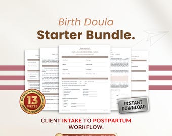 Birth Doula Contract Template Bundle, Intake Form, Scope of Service, Birth Plan, Postpartum Planning (Canva)