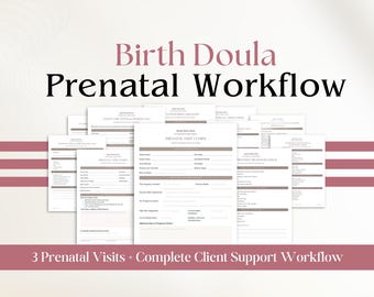 Birth Doula Prenatal Visit System | Client Intake Forms, Guides, Planner & Birth Prep Canva Templates