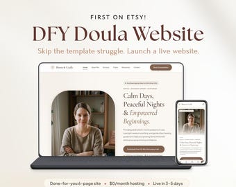 DFY Doula Website Template, Birth Worker Midwife Website, Custom Website, Free Hosting No Monthly Fees, 6 Pages