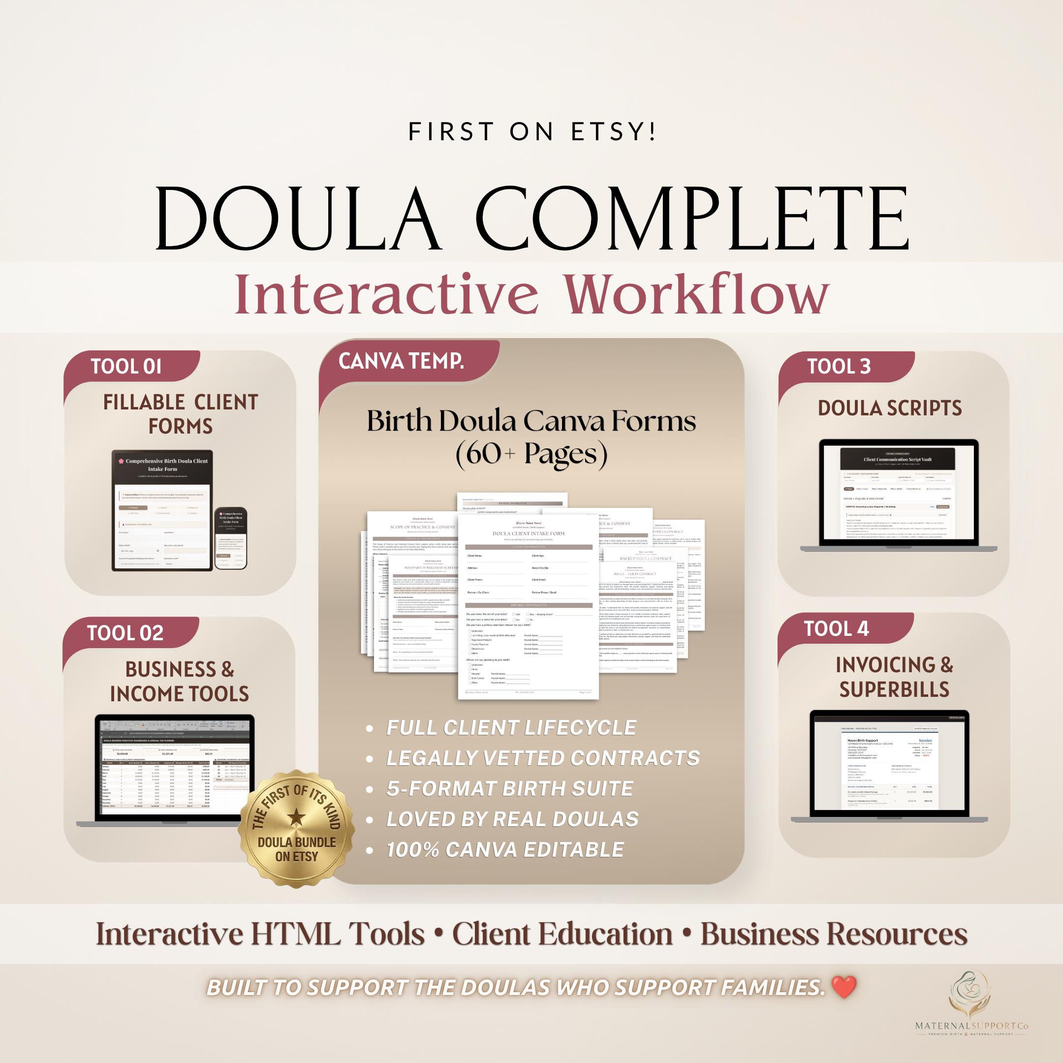 Doula Complete Interactive Workflow & Superbill App