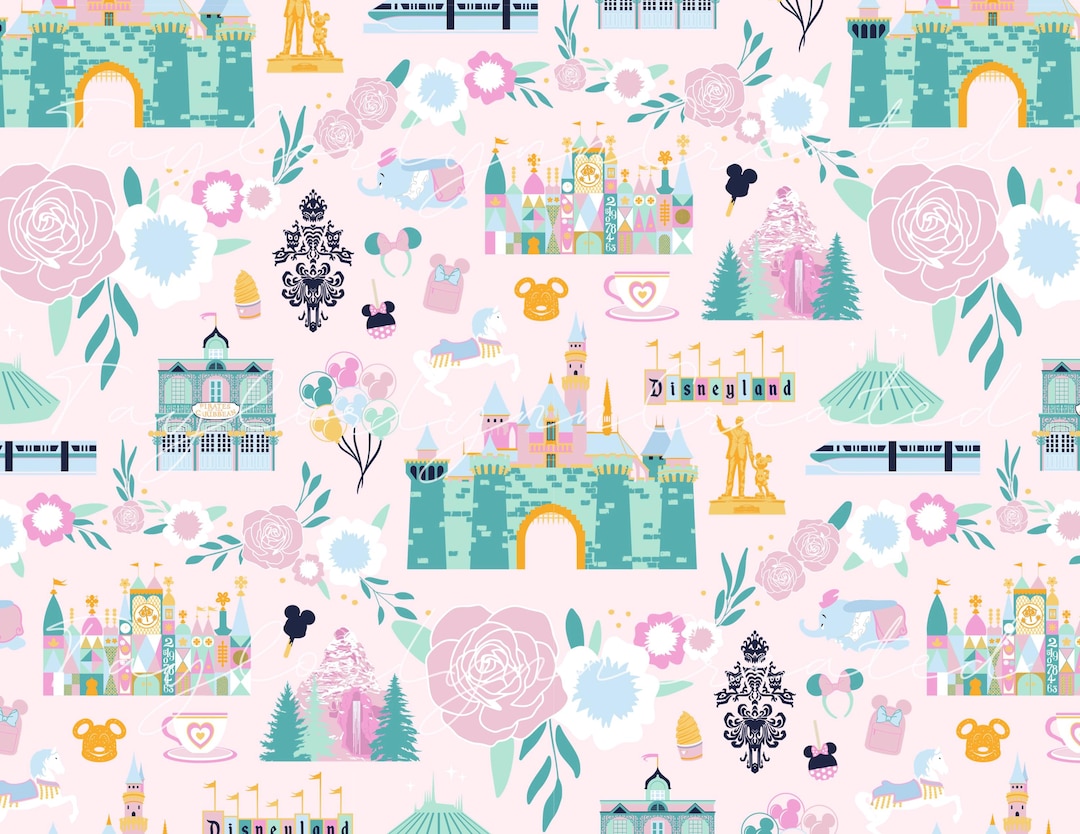 Seamless Pattern Large High-resolution Disneyland Inspired Digital ...