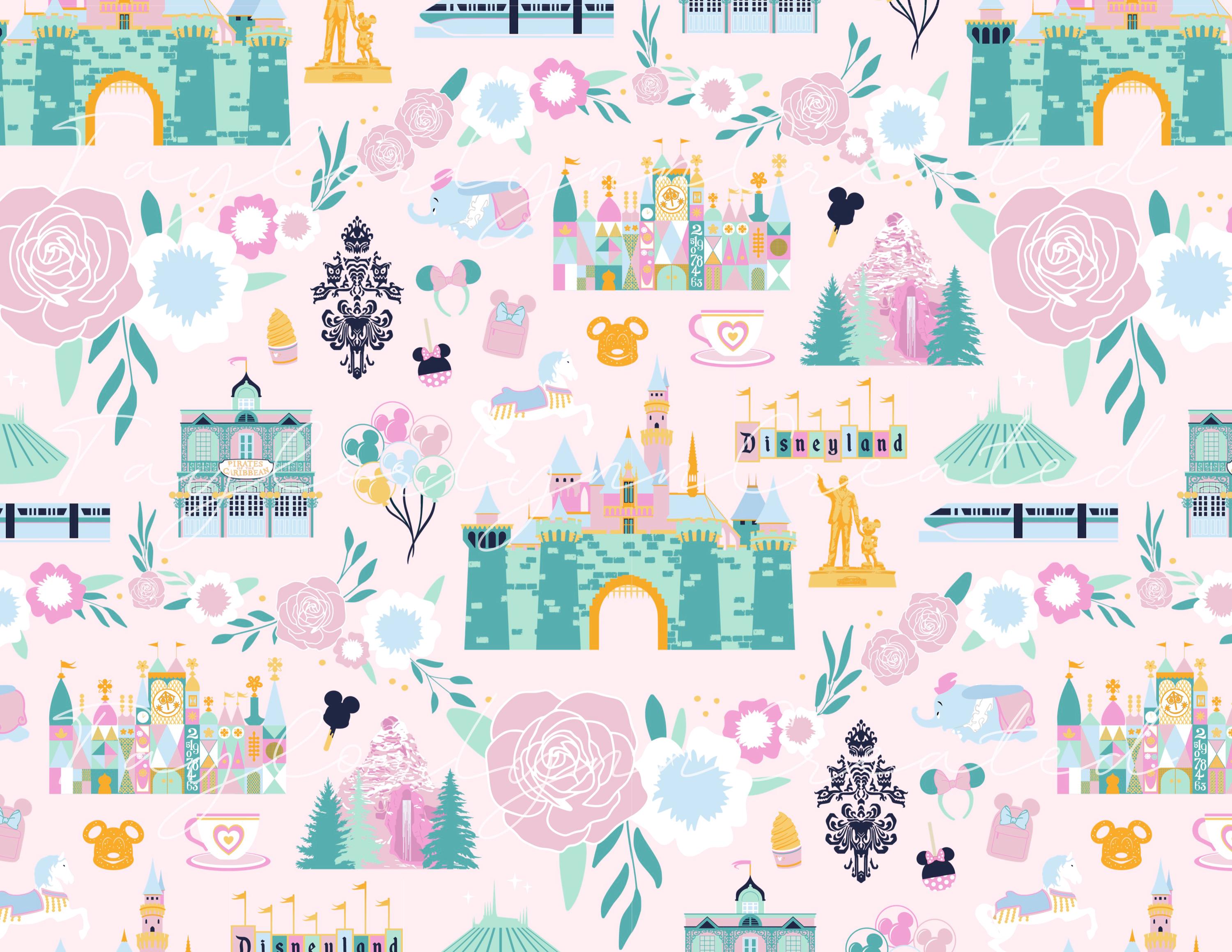 Disney Pattern Premium Seamless Pattern Large High-resolution Disneyland Inspired Digital ...