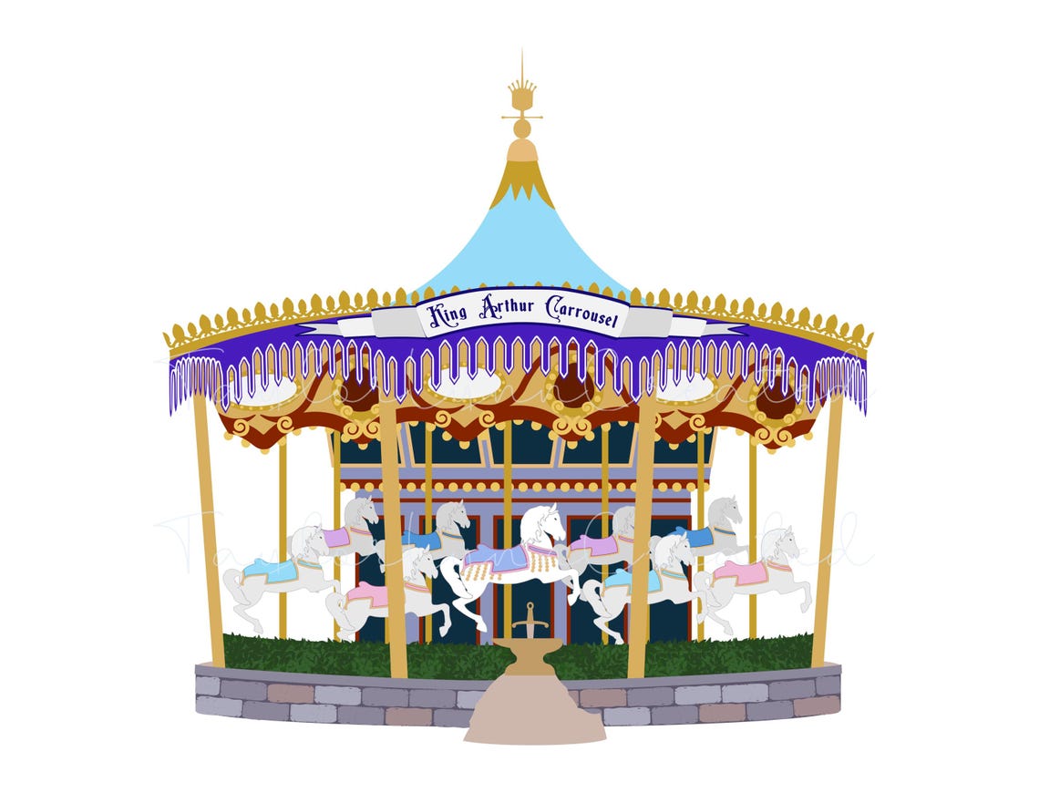 Disney Rides Graphics Disneyland King Arthur Carousel Digital Graphics Bundle (printable Pdf ...