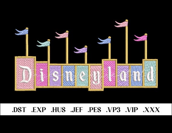 Disneyland Entrance Inspired Embroidery Files- .dst .exp .hus .jef .pes .vp3 .vip .xxx