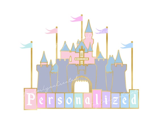 Custom Name Disneyland Inspired Entrance Sign Castle Digital Printable Poster Backdrop