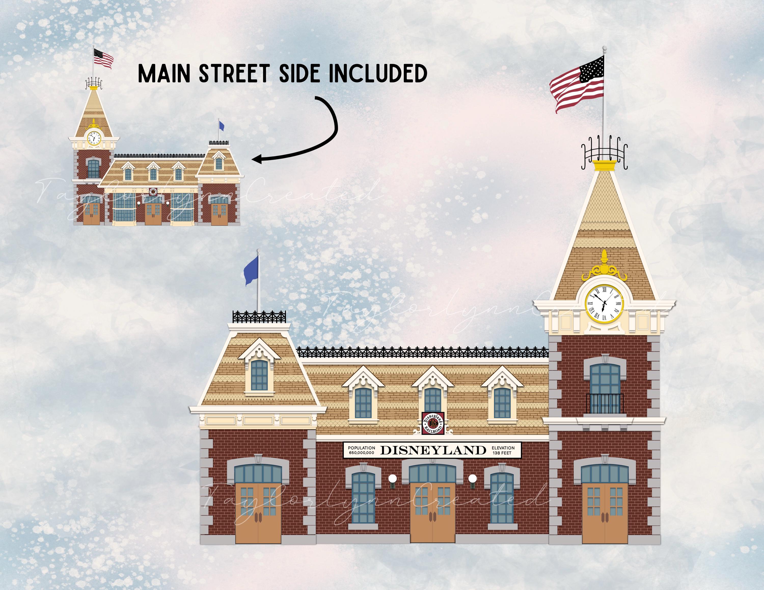 Disneyland Rides Graphics Disneyland Train Station Graphics Bundle – Main Street Inspired Poster ...