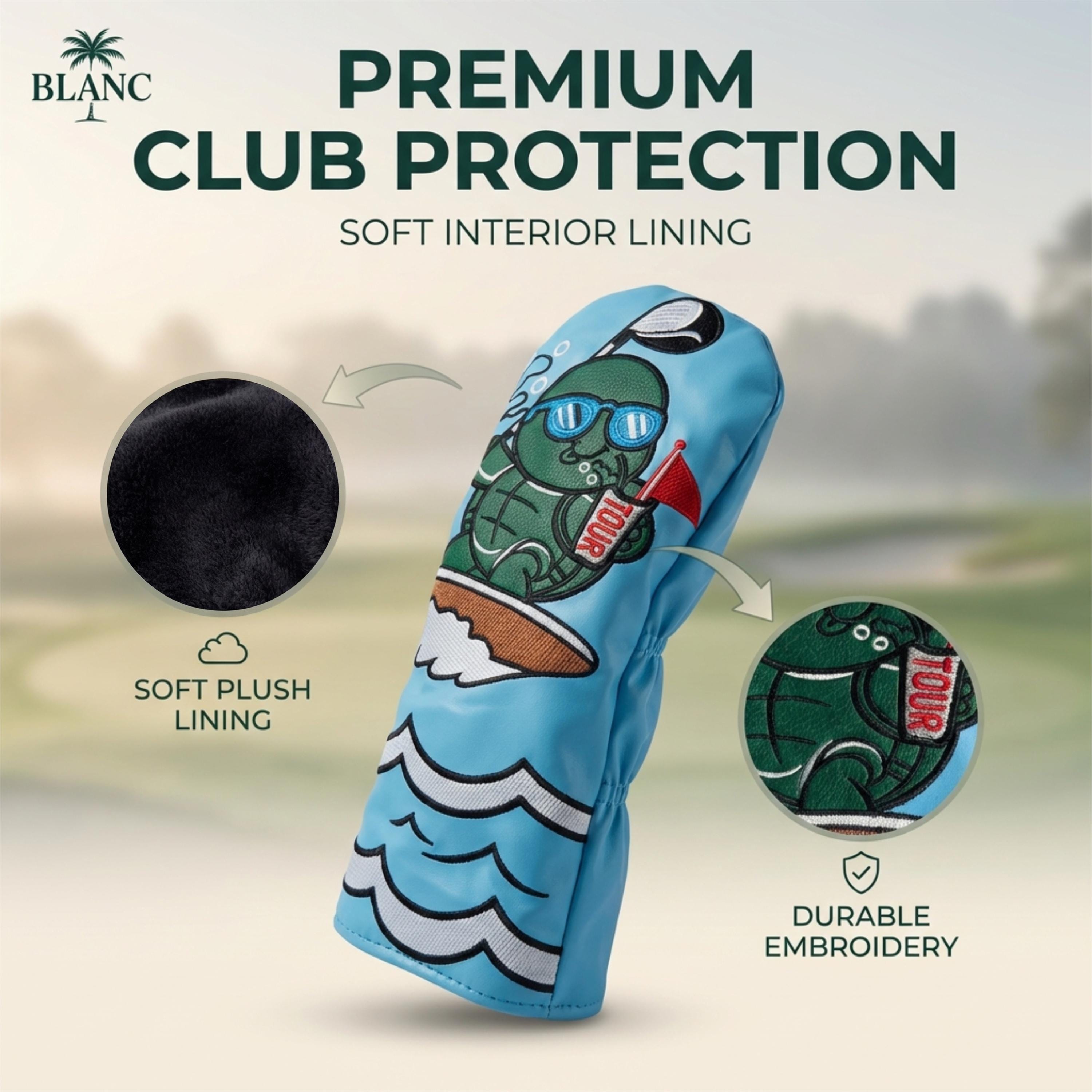 Funny Turtle Golf Headcovers Set Driver Fairway Hybrid Surfing Turtle ...