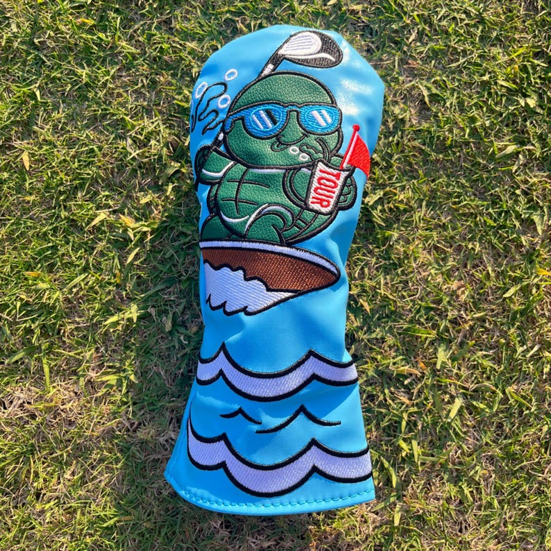 Funny Turtle Golf Headcovers Set Driver Fairway Hybrid Surfing Turtle ...