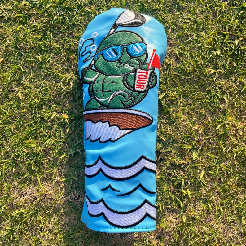 Funny Turtle Golf Headcovers Set Driver Fairway Hybrid Surfing Turtle ...