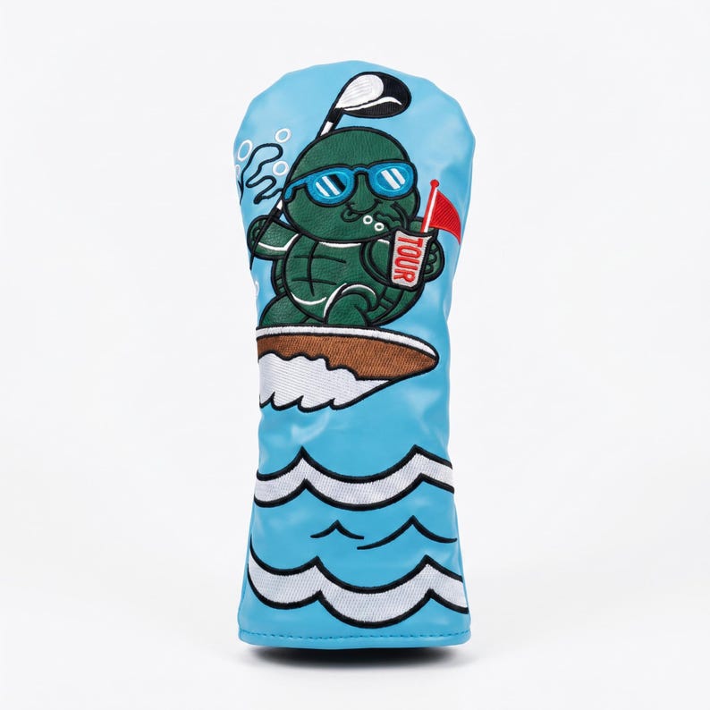 Funny Turtle Golf Headcovers Set Driver Fairway Hybrid Surfing Turtle ...
