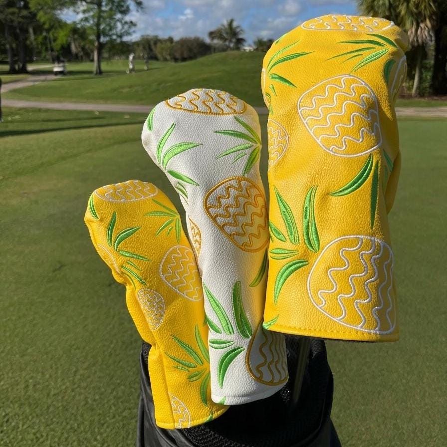 Pineapple Golf Headcover – Tropical Driver Wood Hybrid Cover – Golf ...