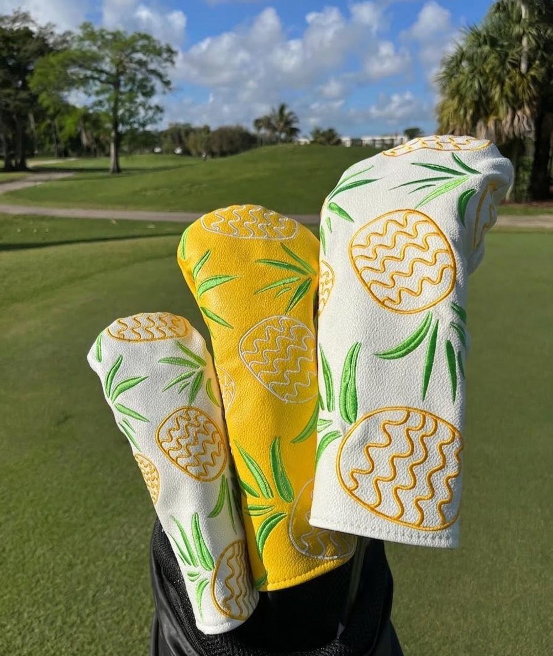 Pineapple Golf Headcover – Tropical Driver Wood Hybrid Cover – Golf ...