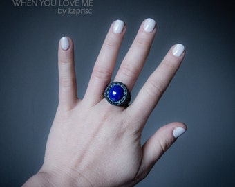 Lapis Lazuli Ring Macrame