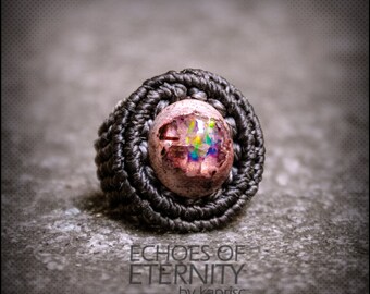 RESERVED! Mexican Boulder Opal Macrame Ring