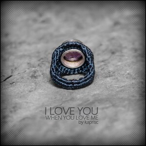 Amethyst Silver 925 Macrame Ring - Etsy