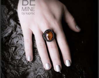 Macrame Onyx Ring