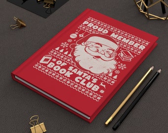 Christmas Journal, Book Club Notebook, Hardcover Journal Matte