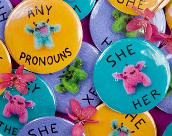 Goblin Pronoun Pins | 2.25"