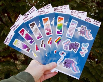 Pride Critters Sticker Sheet (Different Flag Options)