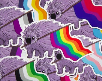 Pride Flag Porcupine Sticker (Different Flag Options)