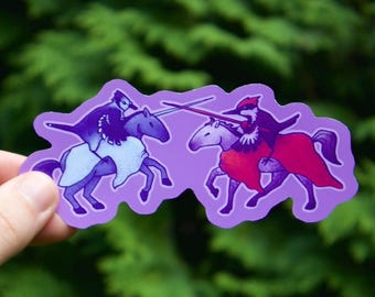 Jousting Birds Sticker