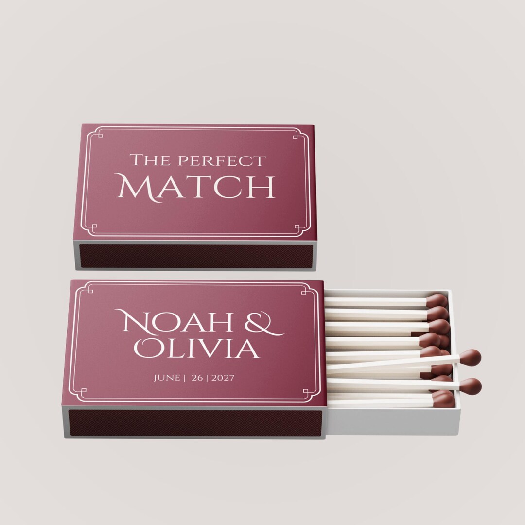 Customizable Matchbox Customizable Wedding Matchbox Canva Template Custom Matchbox Favor ...