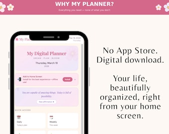 Mobile Planner App 2026 | Lemon Summer Digital Planner for iPhone & Android | Daily Weekly Monthly Habit Tracker | Tap to Install
