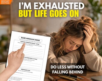 Burnout Reset Printable – Can’t Function Today? 5 Minute Brain Reset Tool | ADHD Overwhelm Relief, Low Energy Planner, Mental Reset Sheet