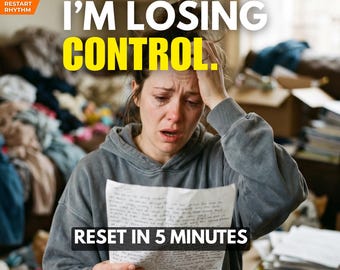 ADHD Overwhelm Reset Printable – Can’t Start Anything? Break Mental Freeze, Regain Control & Take One Step in Minutes (Simple PDF Tool)