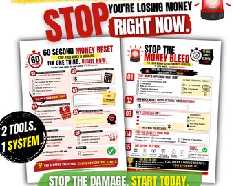 Money Reset Printable Bundle, Stop Overspending, Budget Planner ADHD, Financial Reset Worksheet, No Budget System, Instant Download