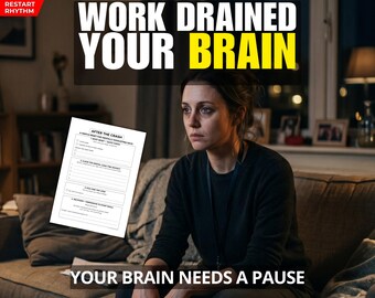 After Work Shutdown Reset Printable | ADHD Burnout Recovery Sheet for Exhausted Brains | Evening Mental Reset PDF