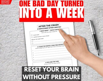One Bad Day Ruined My Week ADHD Reset Printable | Shutdown Recovery Tool | Executive Dysfunction Help PDF