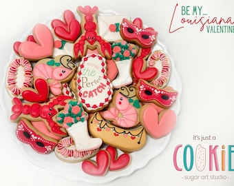 Louisiana Valentine Ausstechform / Ausstechform - Crawfish, King Cake, Mardi Gras & Cajun Love