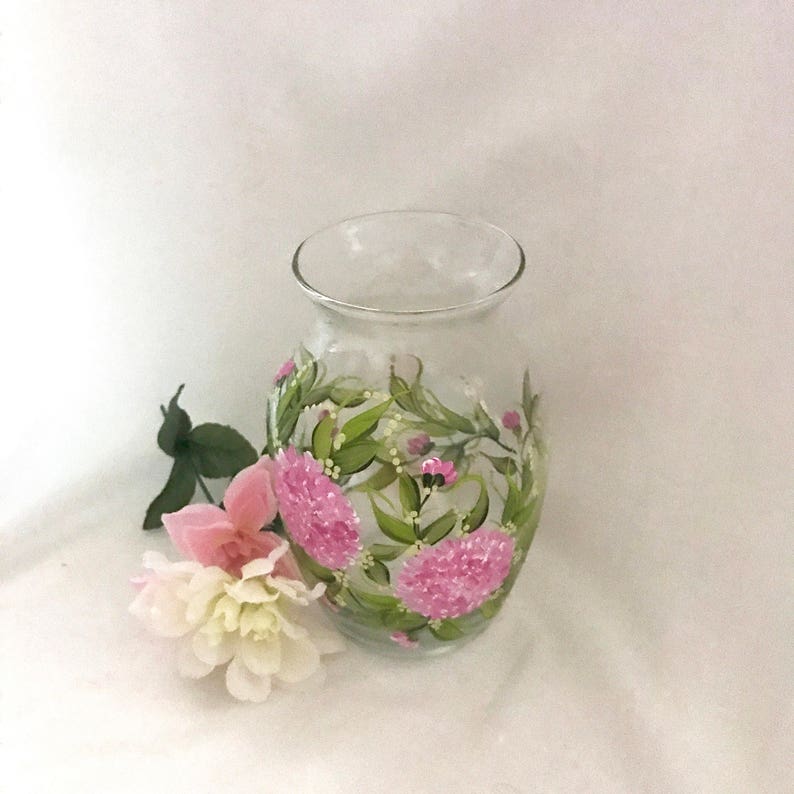 Free Shipping Hand Painted Pink Hydrangea Vase Personalizable - Etsy