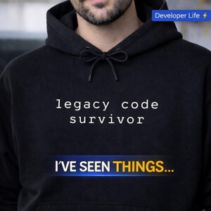 Legacy Code Survivor Hoodie – Minimalist Developer Humor Tech Apparel
