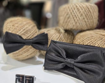 Matching Family Bow Tie Set - Kids & Adults ( kids bow tie in  Black)