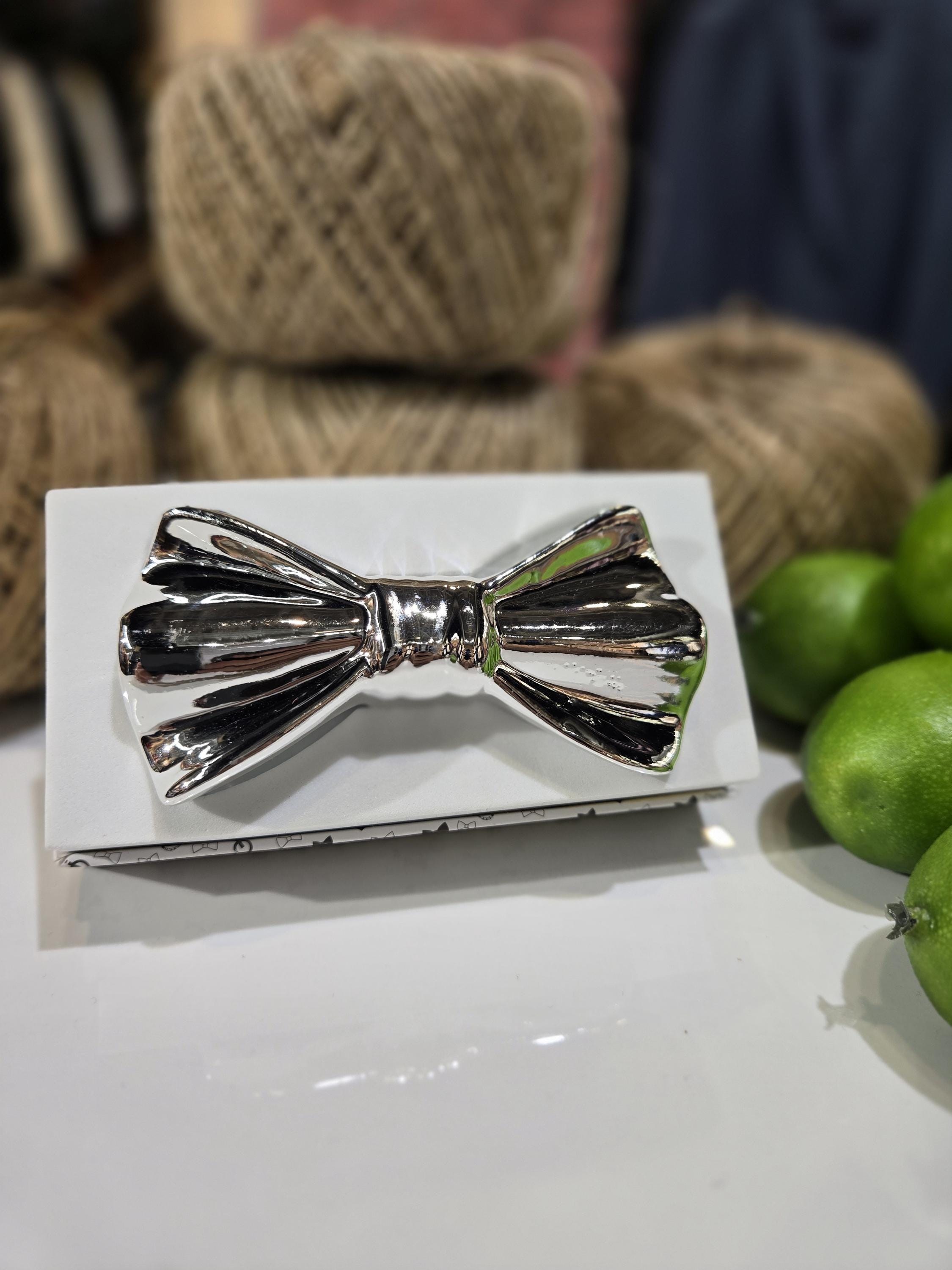Glossy Ceramic Bow Tie Accessory for Formal Wear