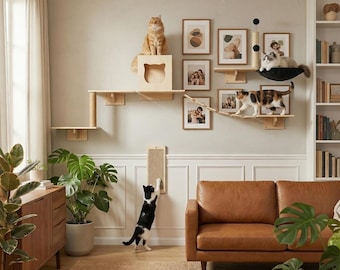 Cat Wall Furniture Set Space-Saving Climbing Shelves for Indoor Cats
