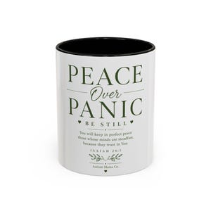 Peace Over Panic Mug | Christian Coffee Mug | Philippians Scripture Gift | Inspirational Ceramic Mug