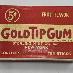 Gold Tip Cigarette Chewing Gum Box