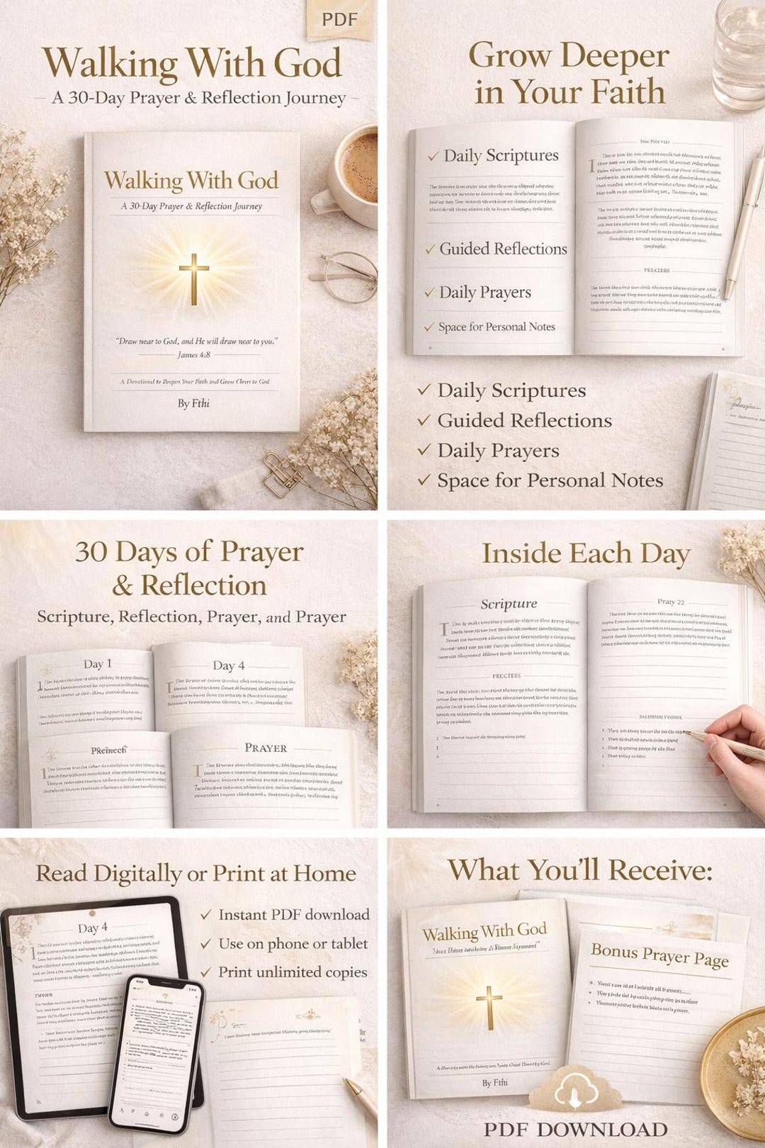 30 Day Prayer Journal Printable | Christian Devotional Journal | Bible ...