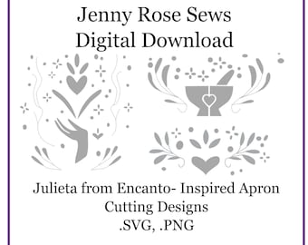 Julieta   - Inspired Apron .png and .svg Design Files - Digital Download - For Cutting Machines and Cricuit