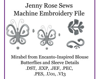 Mirabel   - Inspired Cosplay Blouse / Shirt / Sleeve Trim - Digital Embroidery Machine Design File