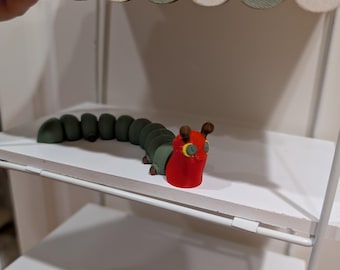 Articulated Caterpillar Fidget | Wiggle Caterpillar Toy | 3D Printed Desk Toy | Cute Sensory Toy | Teacher Desk Buddy | Book Lover Gift