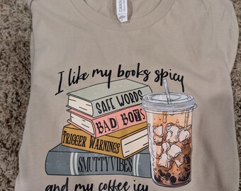Book Lover Shirt, Retro Reading Tee, Coffee & Books T-Shirt, Booktok Aesthetic, Reader Gift, Cozy Bookish Tee, Spicy Book Reader