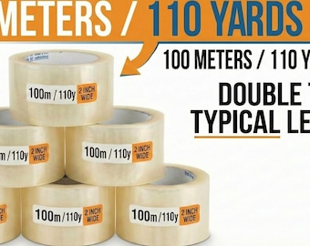 Clear Packing Tape 2 Inch x 110 Yards - Heavy Duty Shipping Supplies - 12 rolls FREE SHIPPING