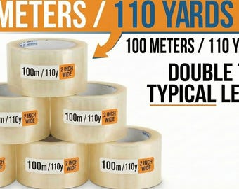 Clear Packing Tape 2 Inch x 110 Yards - Heavy Duty Shipping Supplies - 6 Rolls FREE SHIPPING