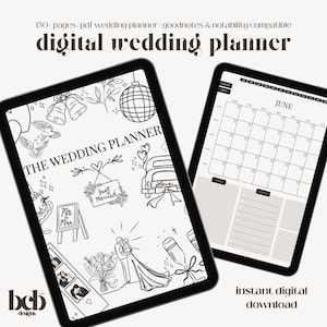 Neutral Digital Wedding Planner | Minimalist PDF Planner | Printable Wedding Binder | Wedding Checklist & Budget Tracker | Instant Download