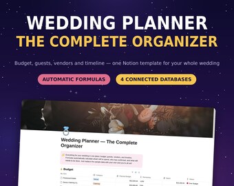 Wedding Planner Concept Template | Budget Guest List Vendor Tracker | RSVP Seating Chart | Wedding Timeline | Wedding Checklist