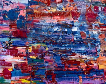 Pintura abstracta original en acrílico sobre lienzo, realizada con espátula – 30 x 30 cm (12 x 12 pulgadas)